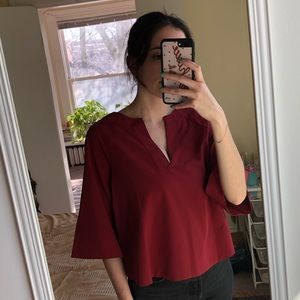 Prologue Crop V-Neck Blouse